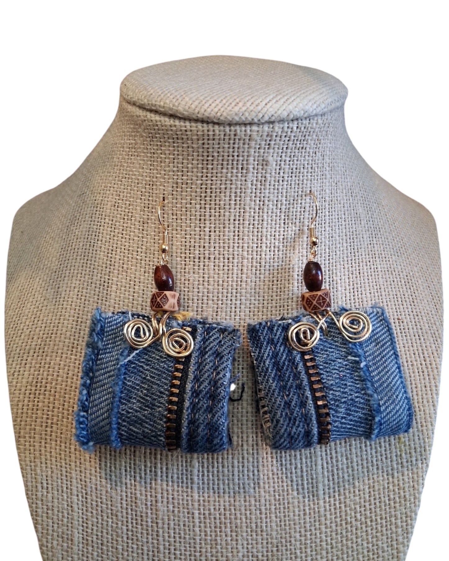 Denim Earrings