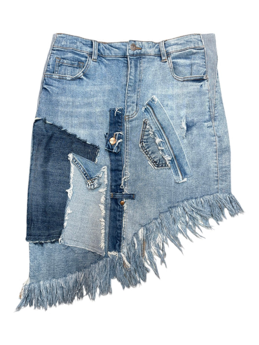 Denim Patchwork Skirt