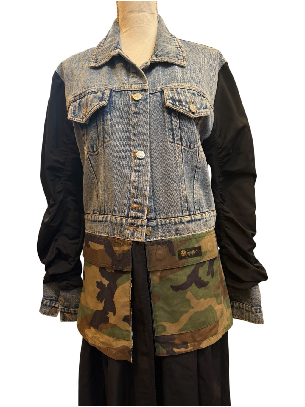 Denim X Camo Trench