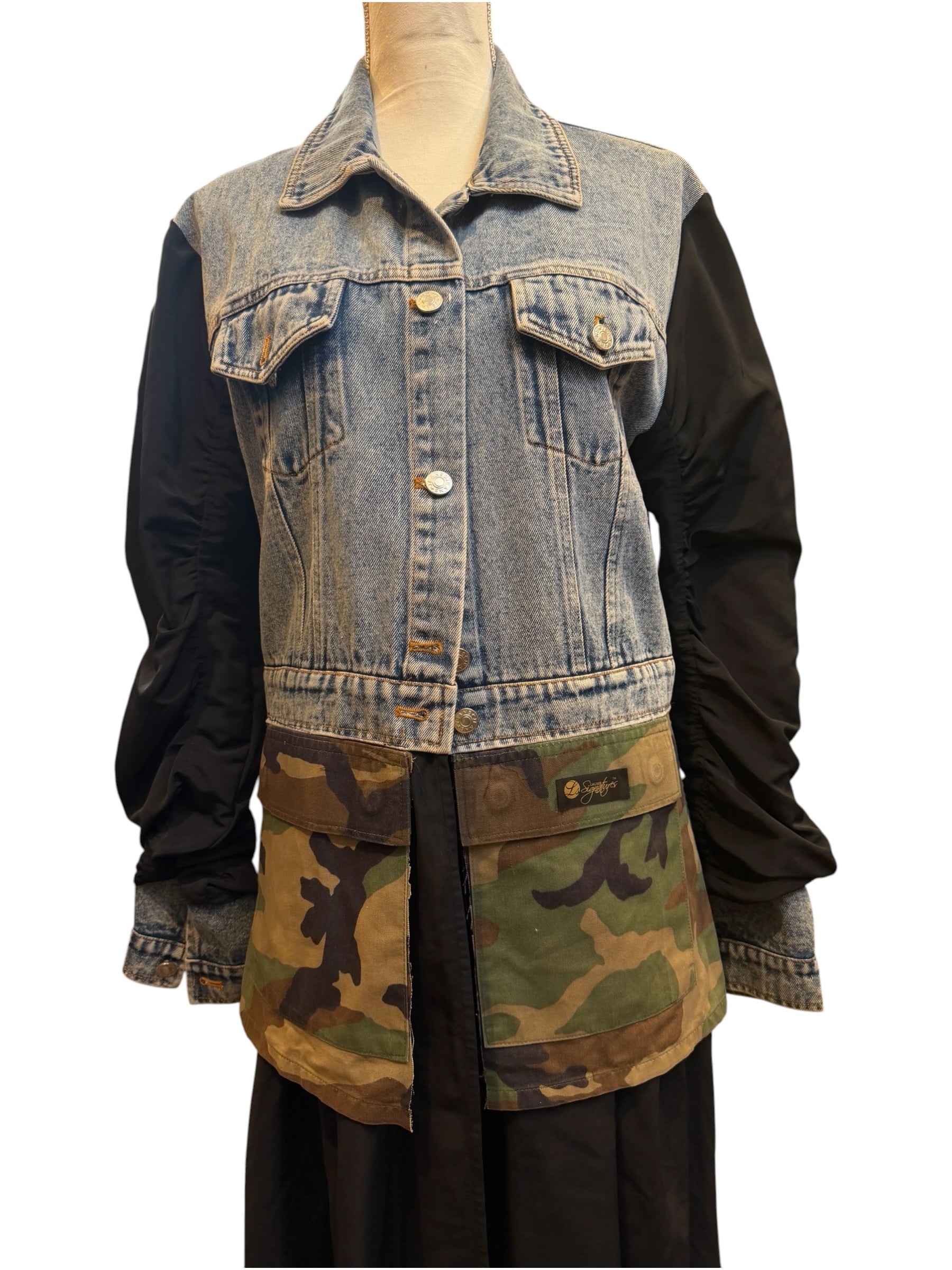 Denim X Camo Trench