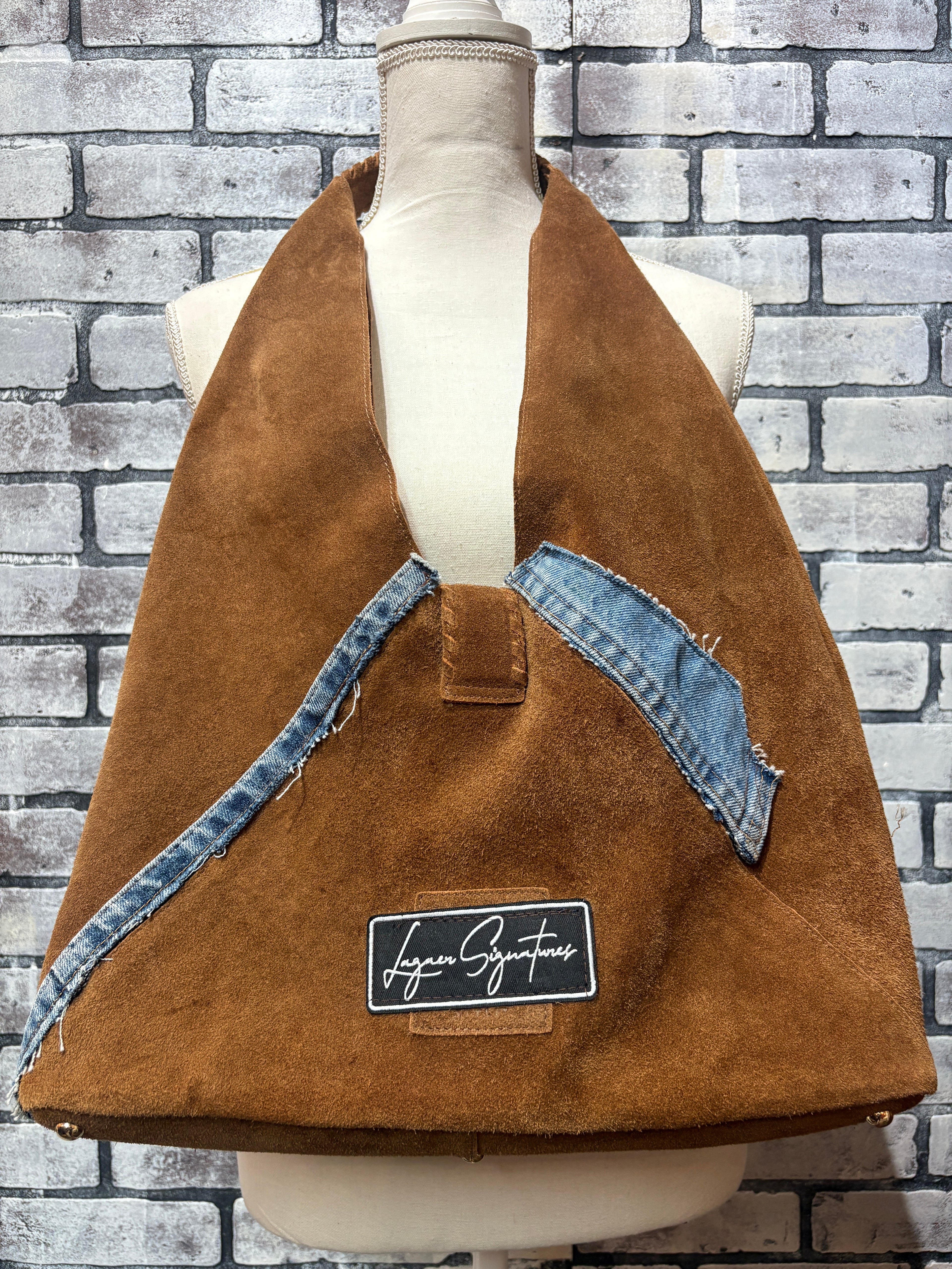 Denim Patchwork Tote Bag