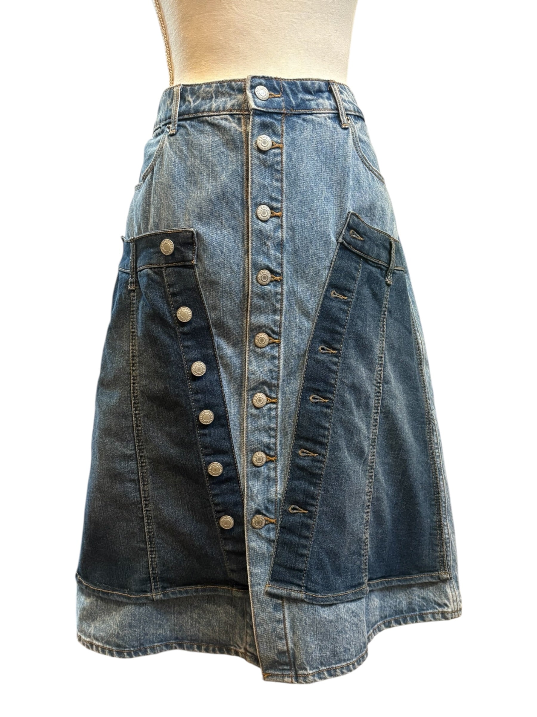 Buttoned Down Denim Skirt