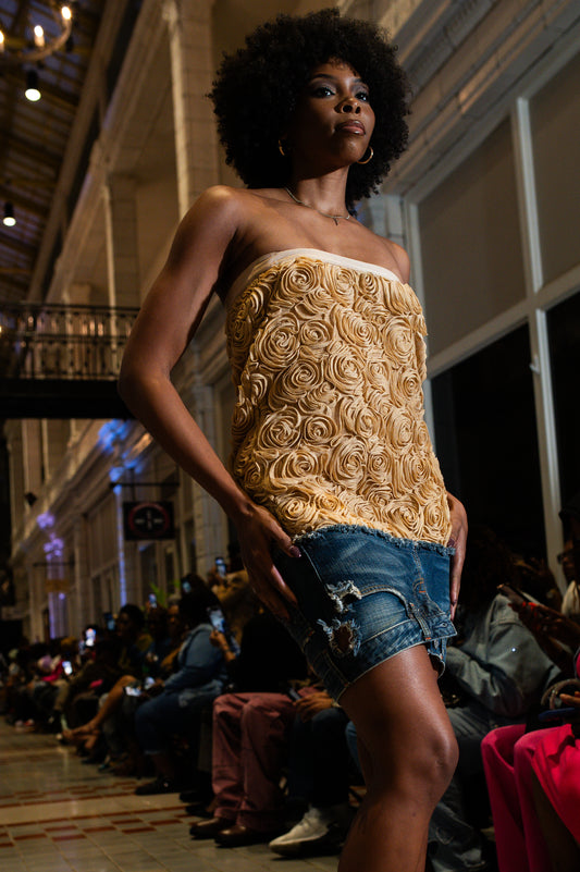 Floral Shoulder-less Dress